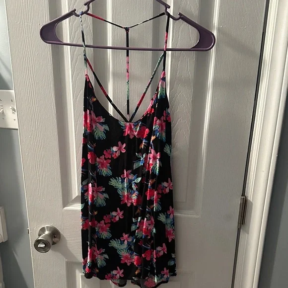 No Boundaries Black Floral Strappy Dress